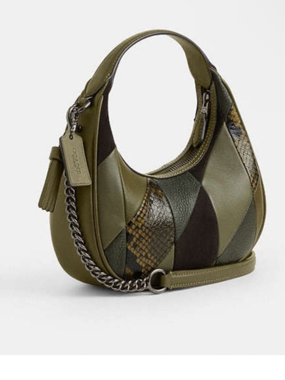 Coach Carmen Mini Crossbody Bag in Olive and Gunmetal - Picture 4 of 6